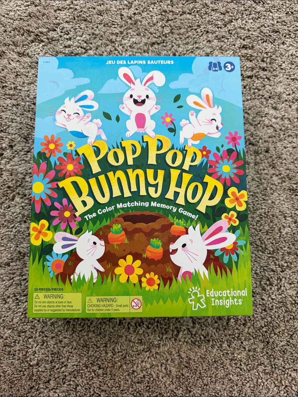 Pop Pop Bunny Hop Color Matching Game - Bright Multicolor